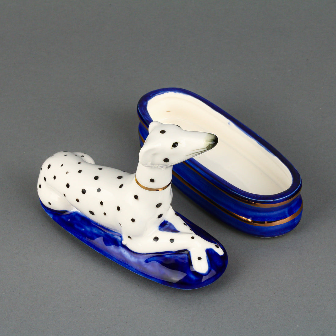 FITZ & FLOYD Staffordshire Style Dalmatian Dog Trinket Box