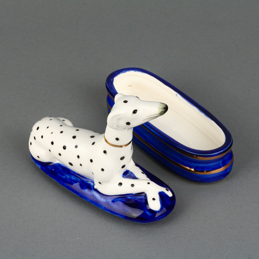 FITZ & FLOYD Staffordshire Style Dalmatian Dog Trinket Box