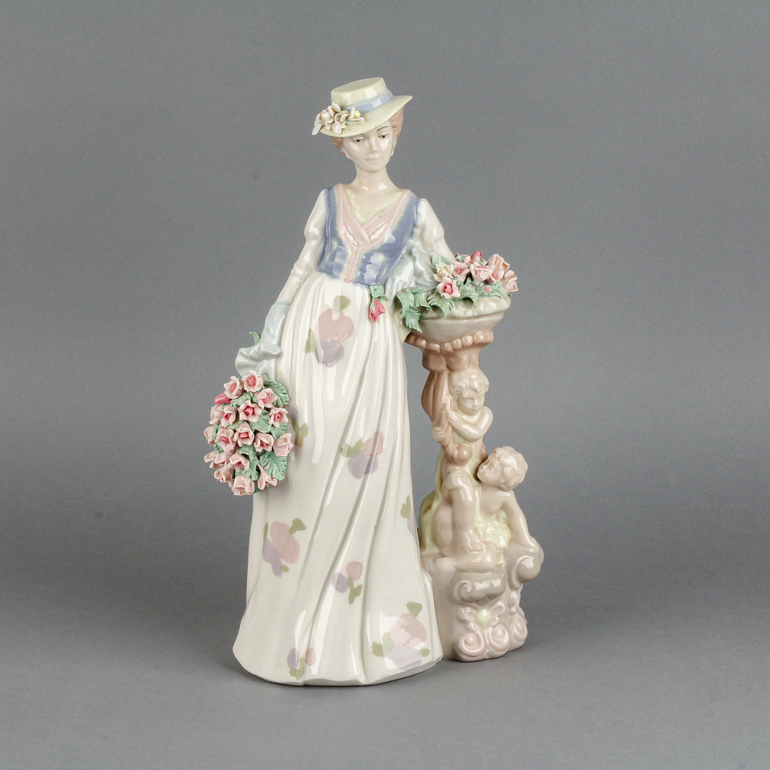 SANTA MONICA Lady with Flowers Figurine