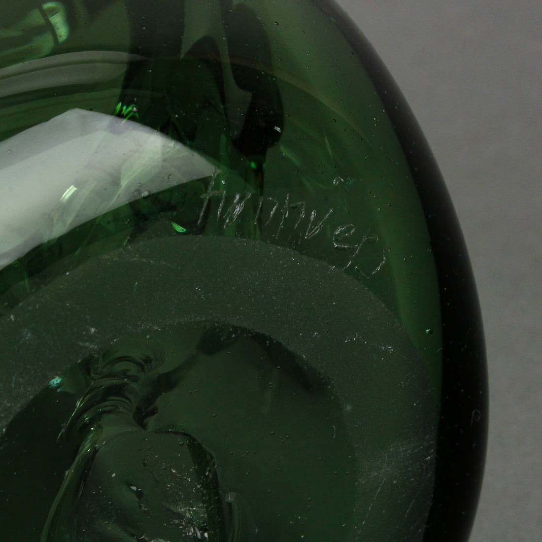 TWO RIVERS Art Glass Tree Vase - Green