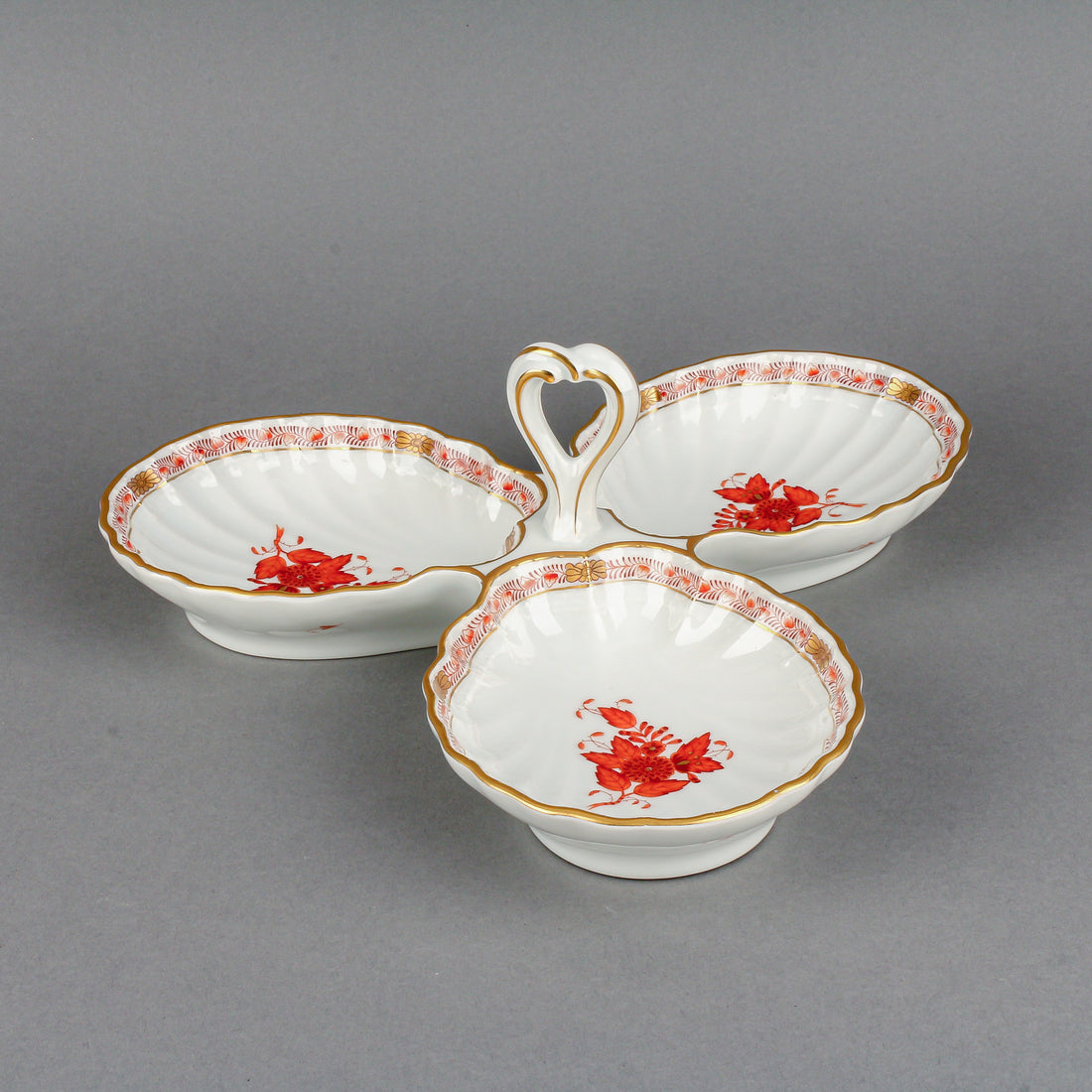 HEREND Chinese Bouquet 3-Section Serving Dish