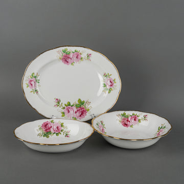 ROYAL ALBERT American Beauty Serving Dishes - 3 Pieces
