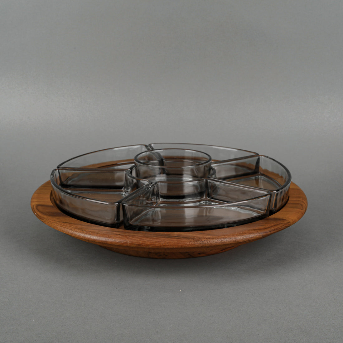 DIGSMED DENMARK Teak Lazy Susan with Glass Inserts