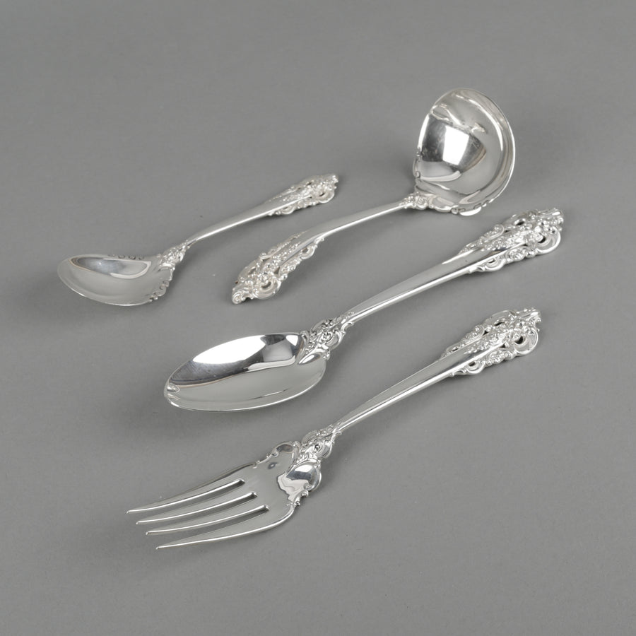 WALLACE Grande Baroque Sterling Silver Flatware - 8 Place Settings +