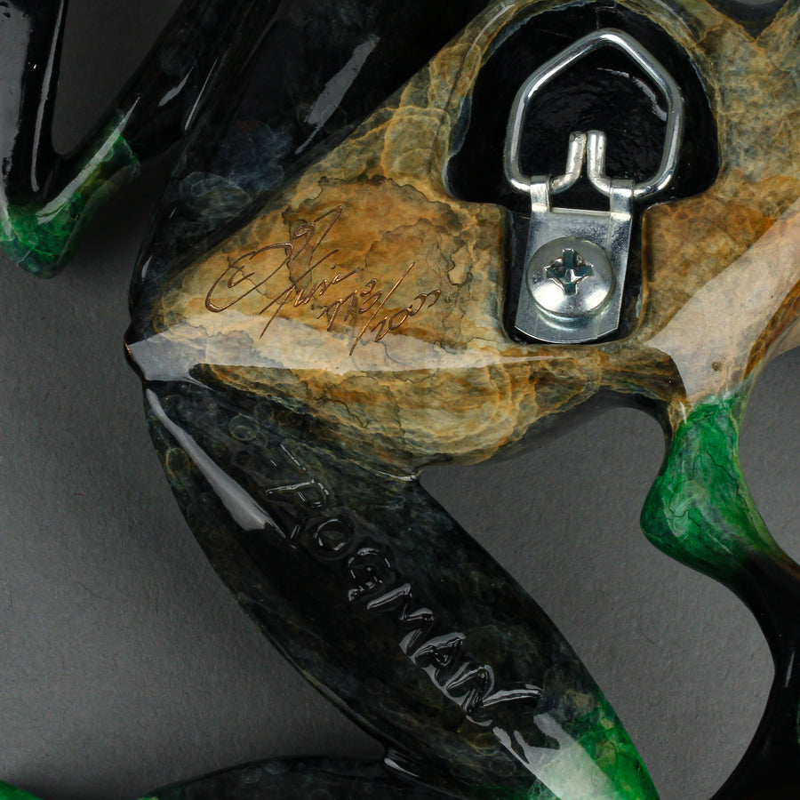 Tim Cotterill - Frog Looking Outward - Hand-Painted Bronze Sculpture