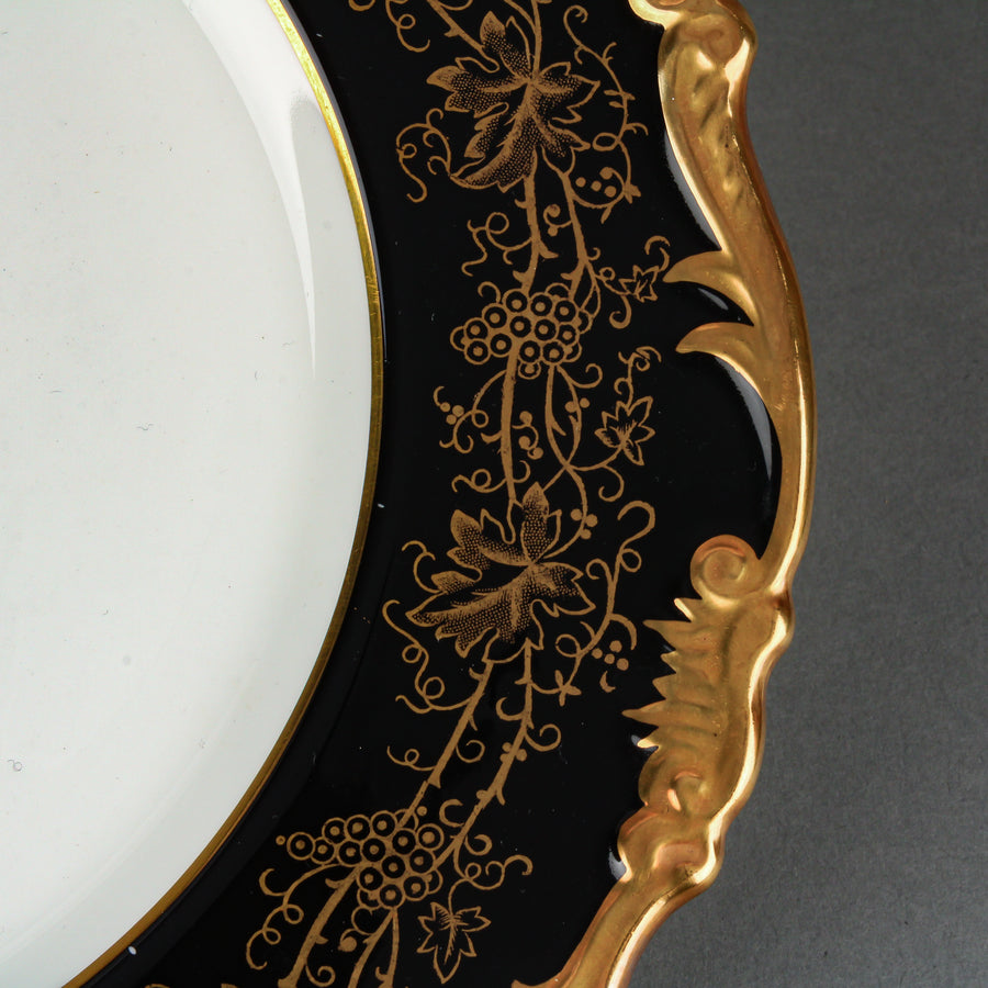 COALPORT Hazelton Black Dinner Plates - Set of 6