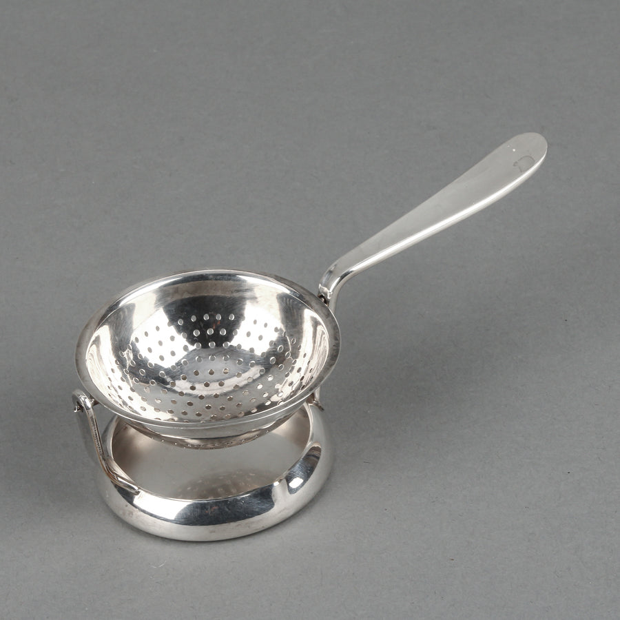 CHRISTOFLE Silverplate Tea Strainer on Stand