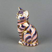 ROYAL CROWN DERBY Sitting Cat Paperweight