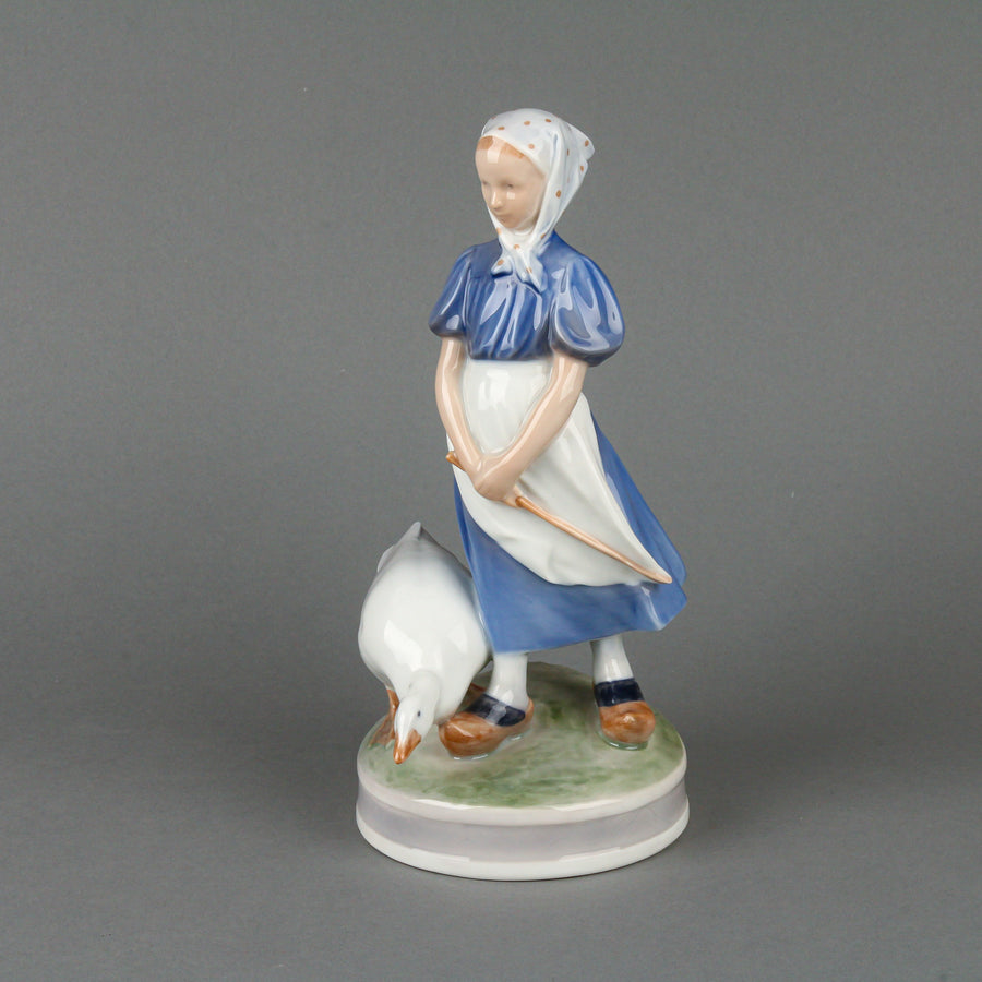ROYAL COPENHAGEN Girl With Goose 527 Figurine