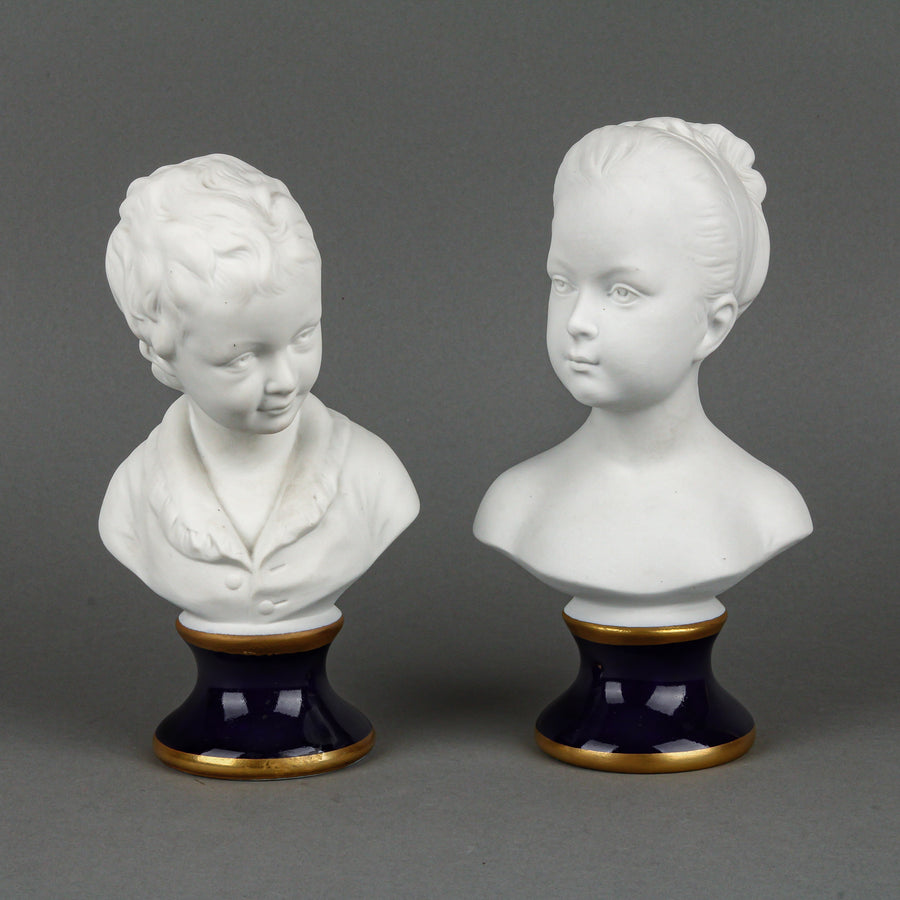 UNTERWEISSBACH White Bisque Busts - Set of 2