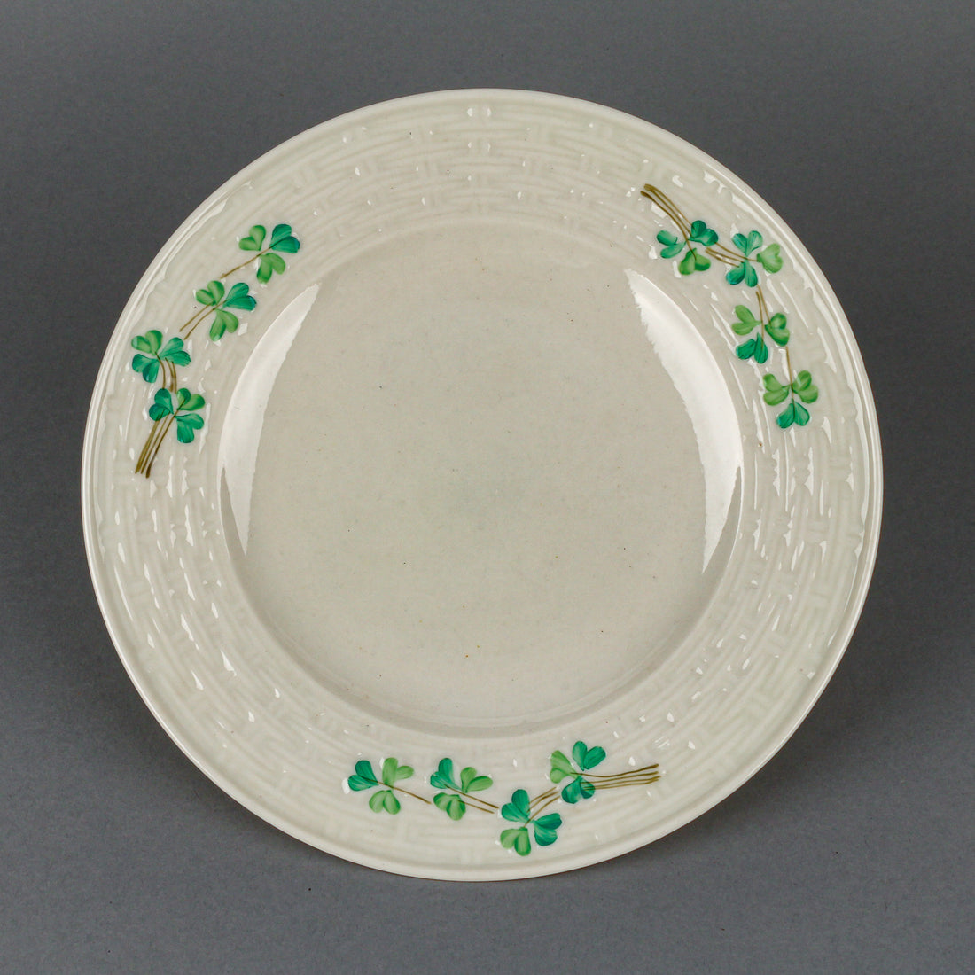 BELLEEK Shamrock Dessert Plates - Set of 10