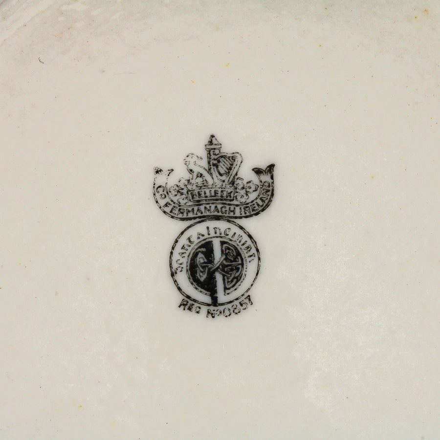 BELLEEK Shamrock Dessert Plates - Set of 10