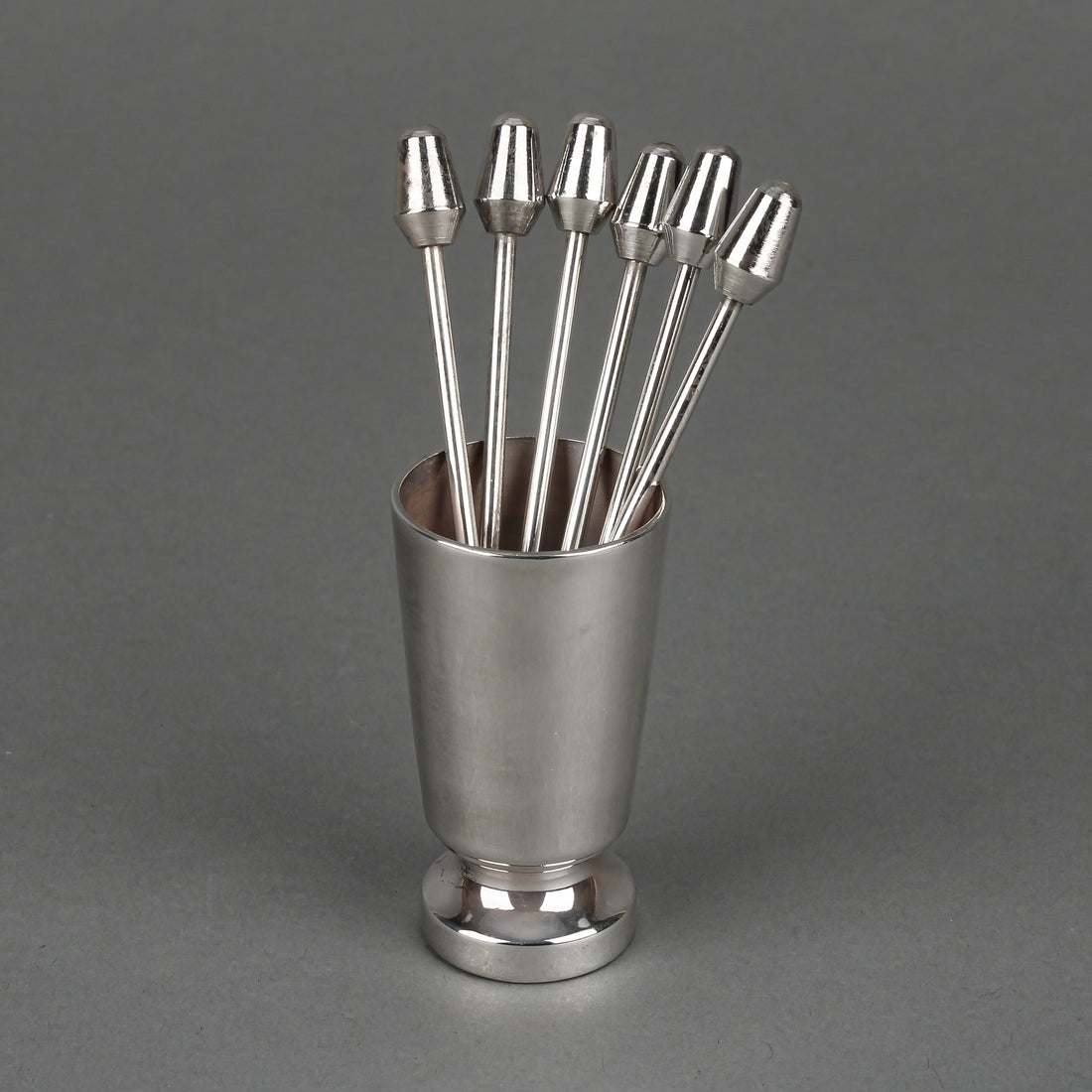 CHRISTOFLE Silverplate Cocktail Picks & Holder