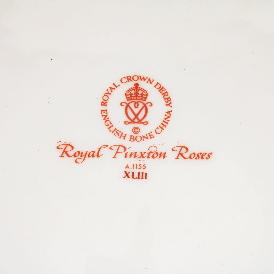 ROYAL CROWN DERBY Royal Pinxton Roses Ruffle Dinner Plates - Set of 2