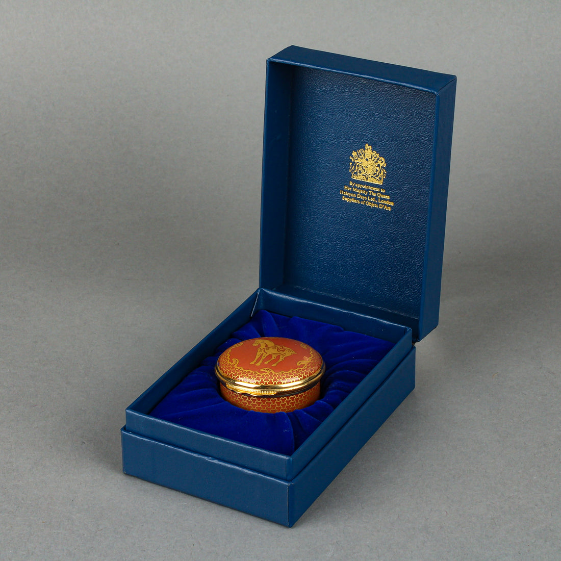 HALCYON DAYS Horse Enamel Trinket Box