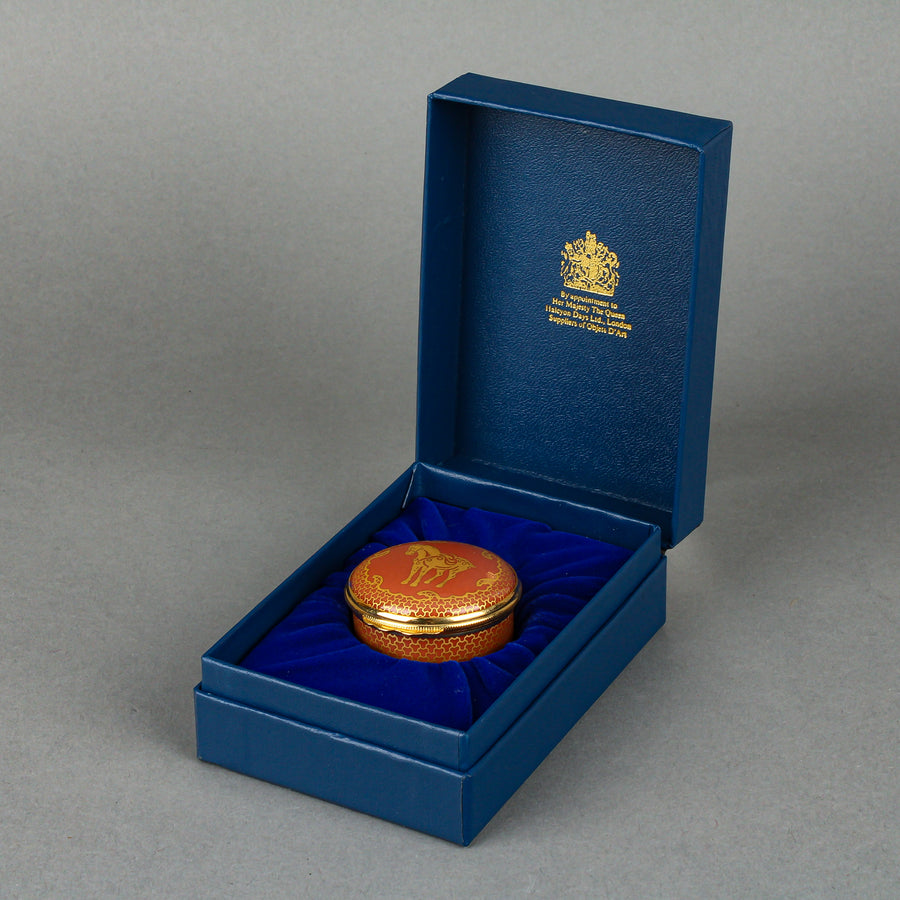 HALCYON DAYS Horse Enamel Trinket Box