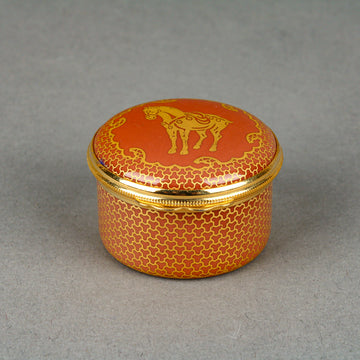 HALCYON DAYS Horse Enamel Trinket Box