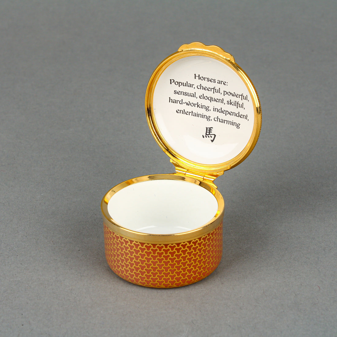 HALCYON DAYS Horse Enamel Trinket Box