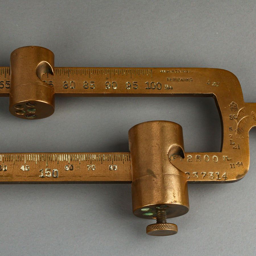 FAIRBANKS Vintage Brass & Steel Steelyard Scale