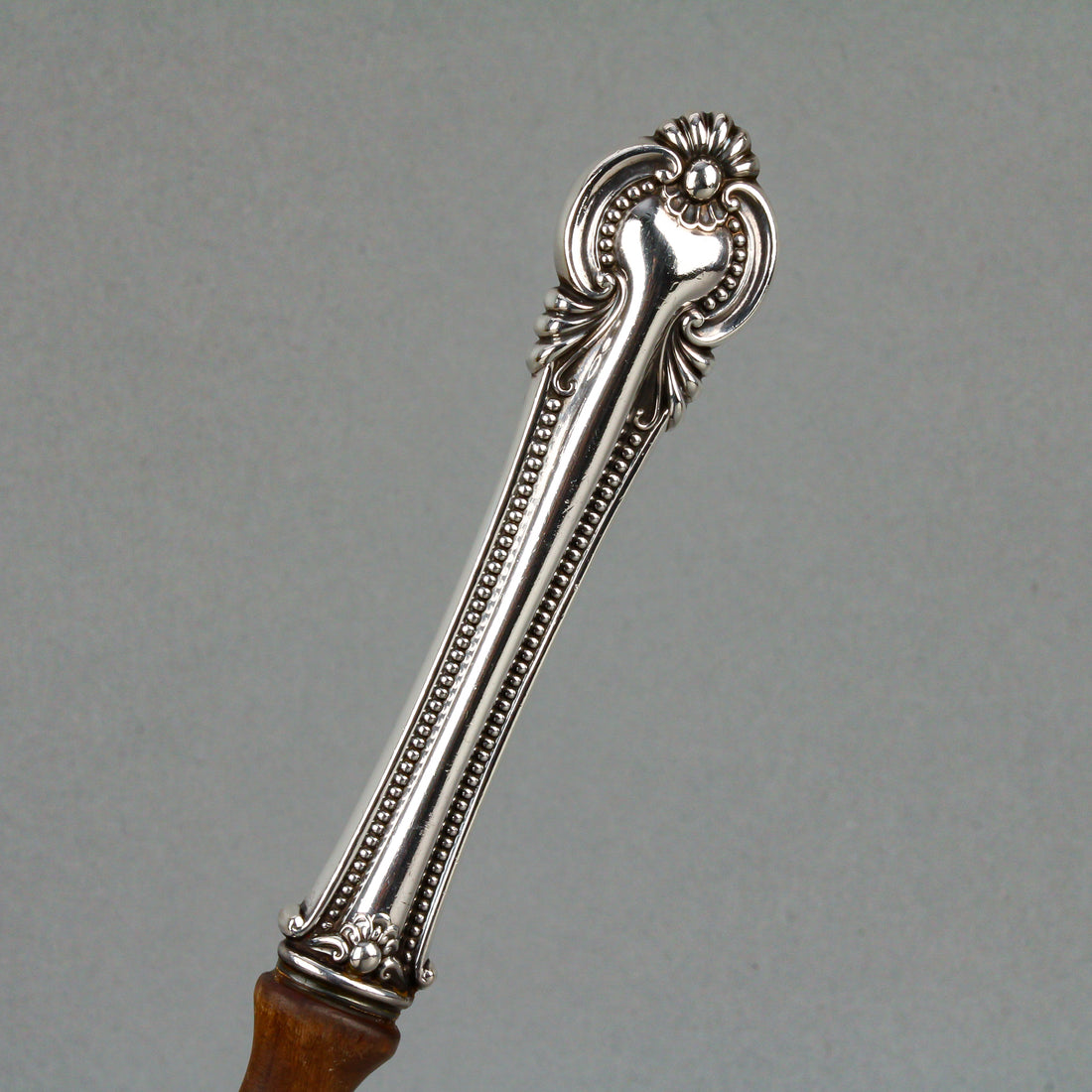 INTERNATIONAL SILVER Irene Sterling Silver Handle Wooden Salad Servers