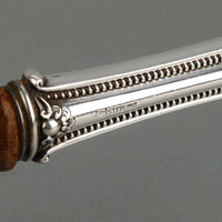 INTERNATIONAL SILVER Irene Sterling Silver Handle Wooden Salad Servers