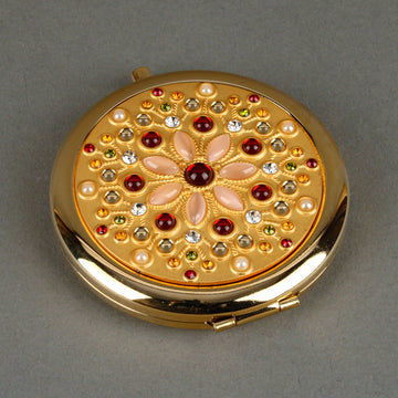 VANITY FAIR Gold Tone Gemstone Mirror Compact