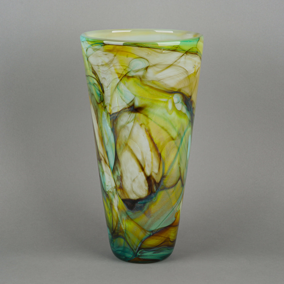 ROBERT HELD Polychrome Art Glass Vase