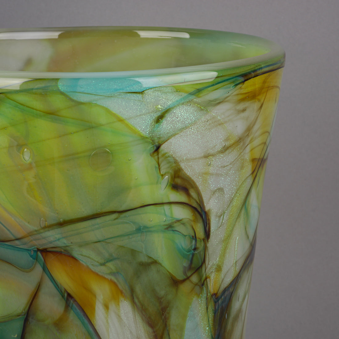 ROBERT HELD Polychrome Art Glass Vase