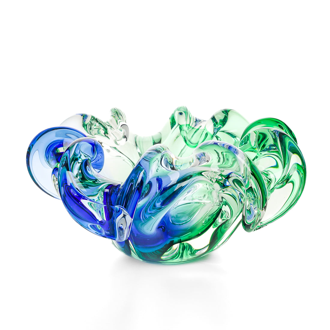 Chalet Style Free Form Art Glass Ashtray