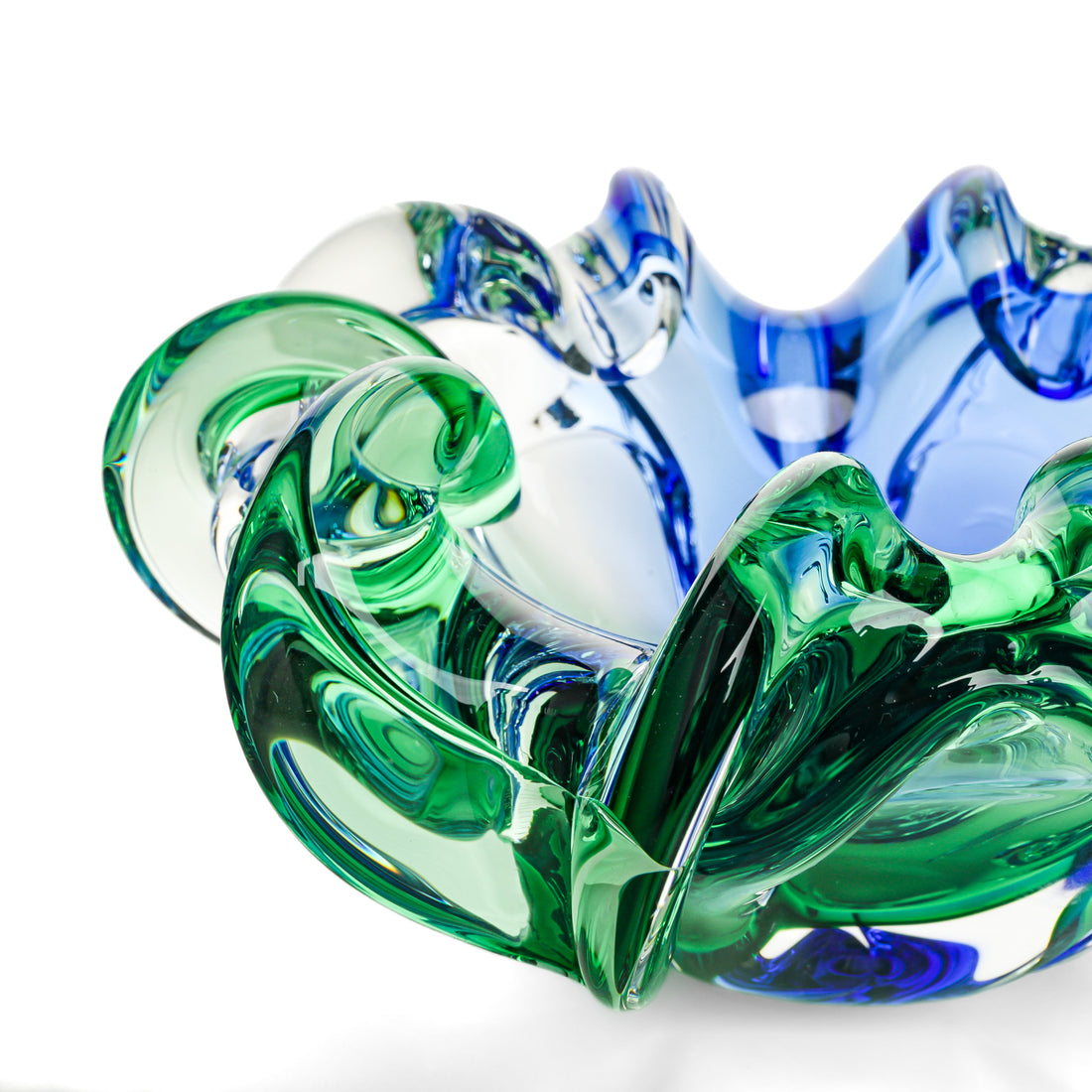 Chalet Style Free Form Art Glass Ashtray