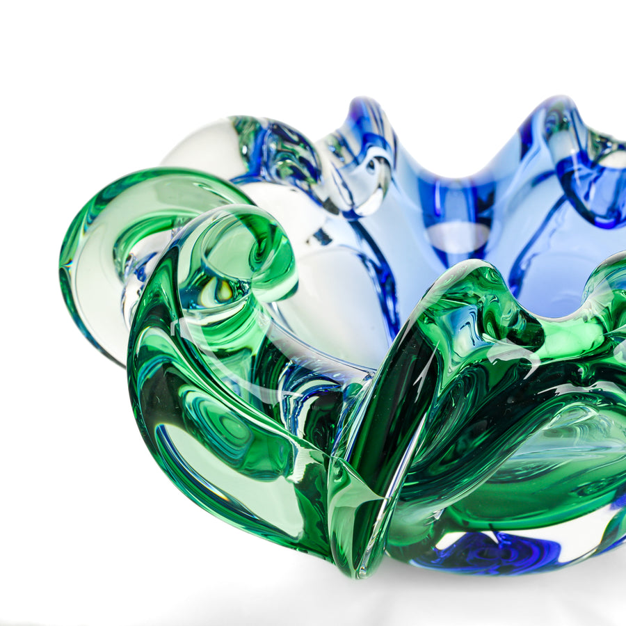 Chalet Style Free Form Art Glass Ashtray
