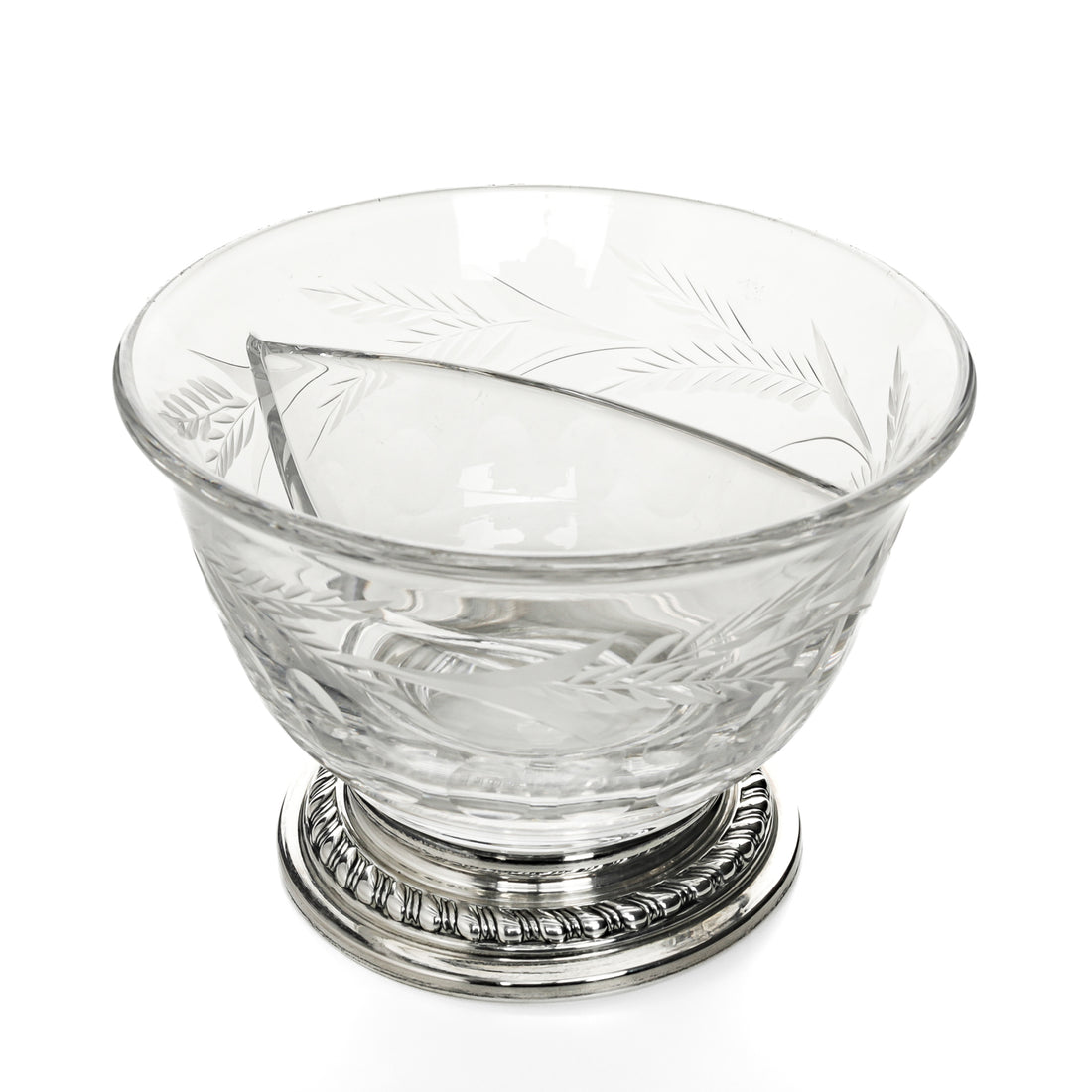 GORHAM 925 Sterling Base HEISEY Wheat Divided Bowl