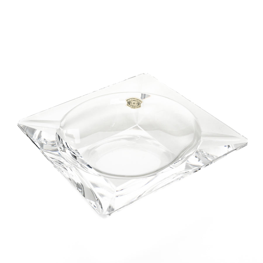 VAL ST LAMBERT Messancy Square Crystal Ashtray