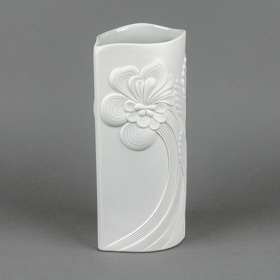 KAISER M. Frey Foral White Bisque Op Art Vase 0332