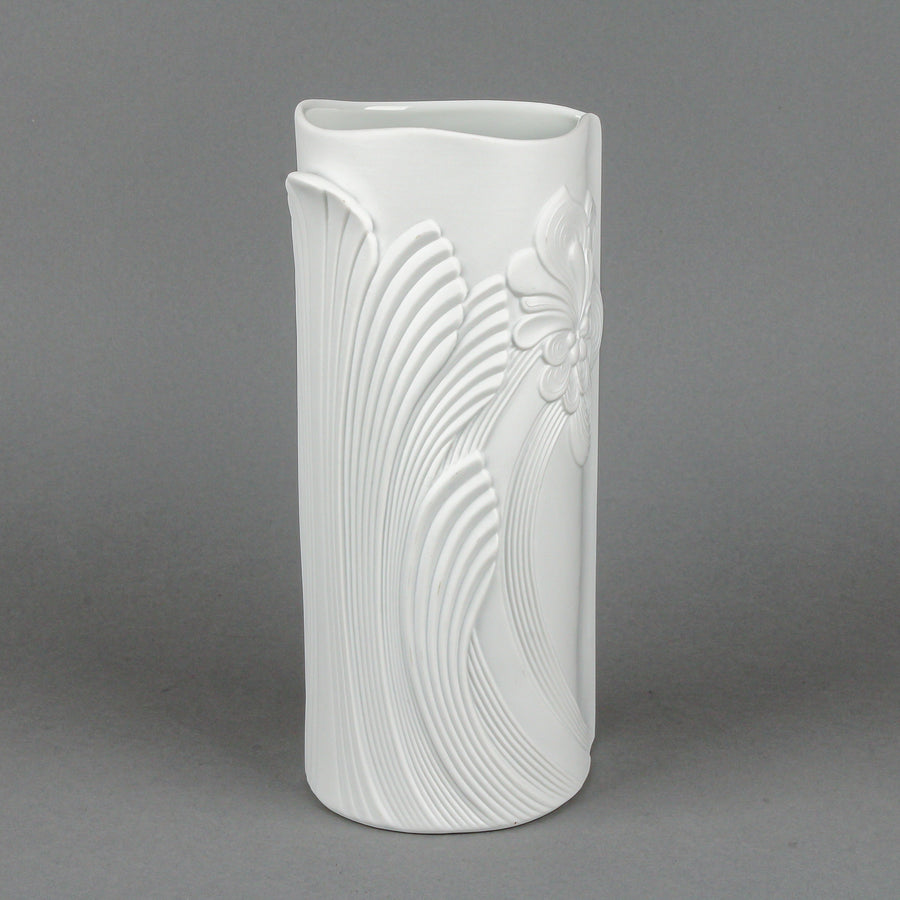 KAISER M. Frey Foral White Bisque Op Art Vase 0332