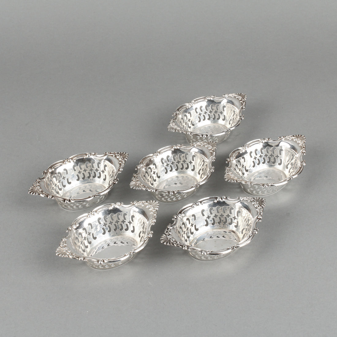 BIRKS Sterling Silver Pierced Nut Dishes - Set of 6