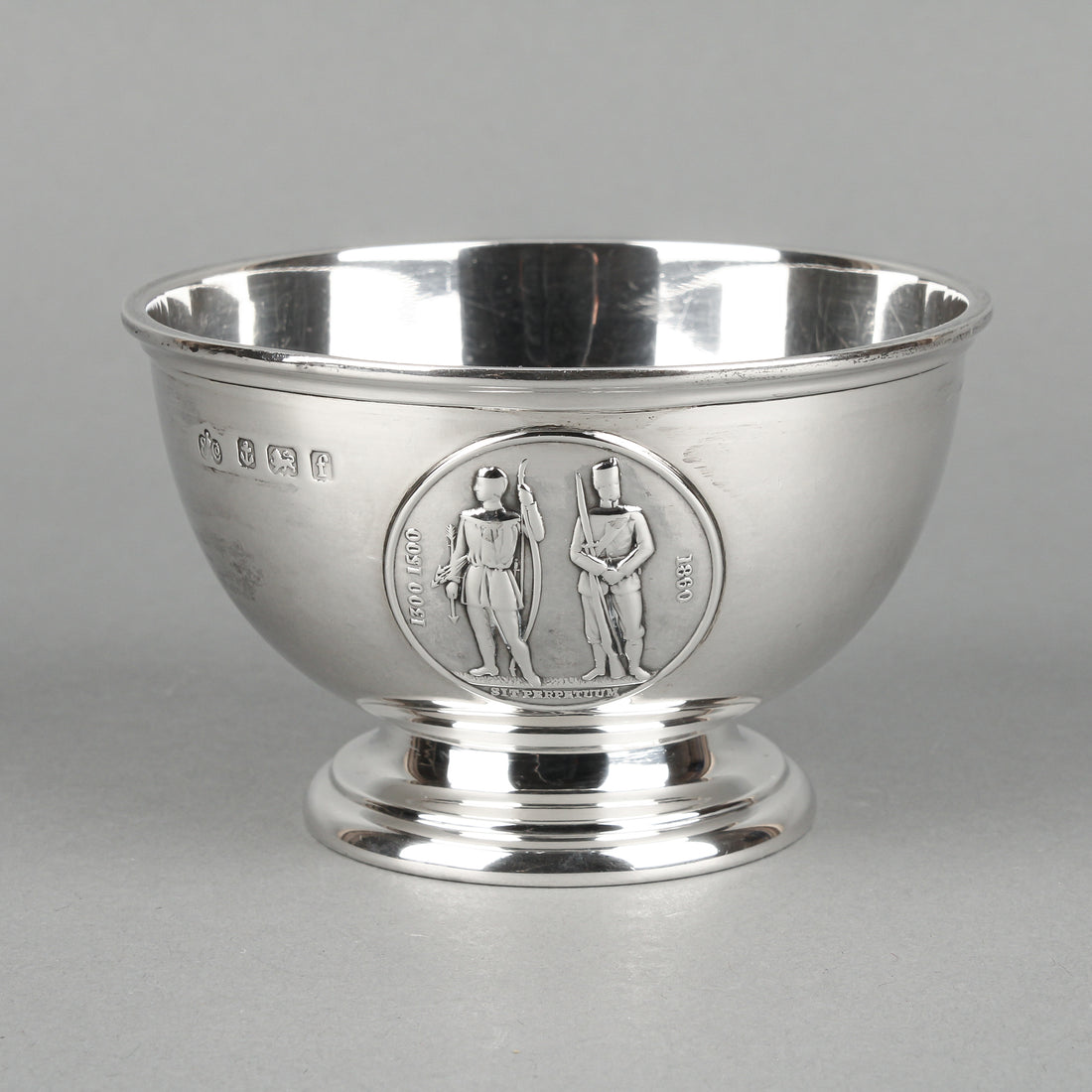 ELKINGTON & CO. Sterling Silver Footed Bowl with Sit Perpetuum Medallion