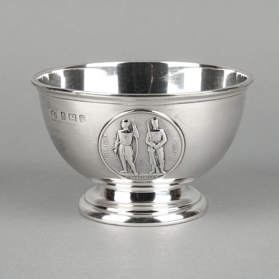 ELKINGTON & CO. Sterling Silver Footed Bowl with Sit Perpetuum Medallion