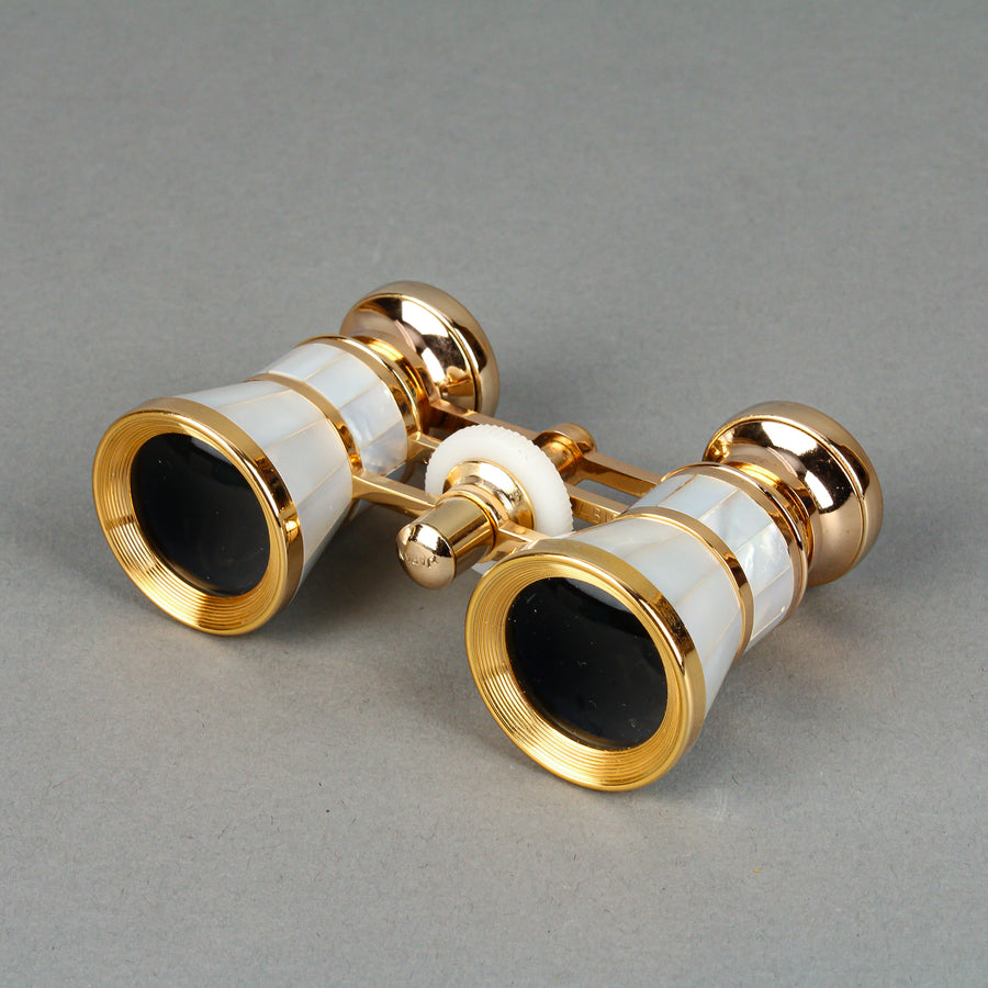 BIRKS Vintage Mother-of-Pearl Gold-Tone Opera Glasses 3X