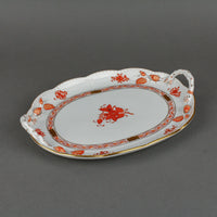 HEREND Chinese Bouquet Oval Tray with Handles 412/406