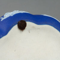 WEDGWOOD White on Dark Blue Jasperware Lidded Trinket Box