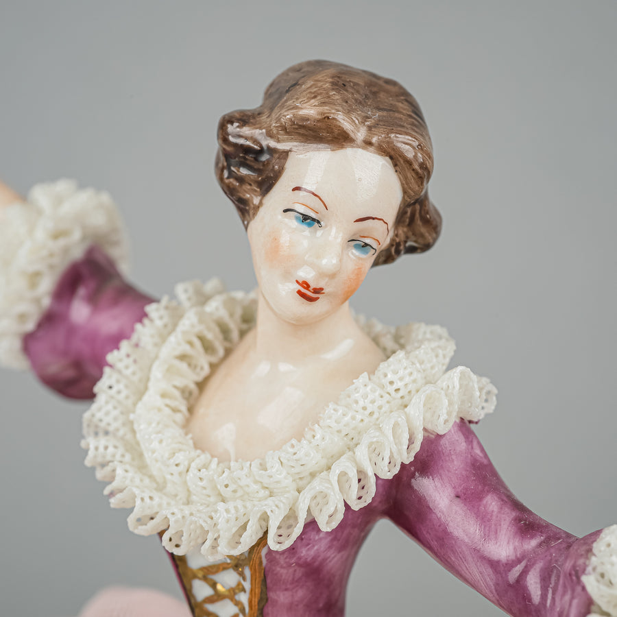 WILHEM RITTIRSCH KUPS Figurine Dresden Art Filigree Lady