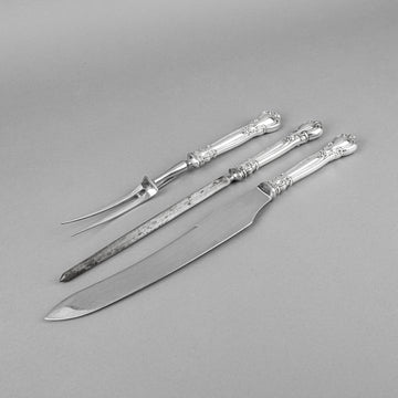 BIRKS Chantilly Sterling Silver Handle Stainless Steel Carving Set