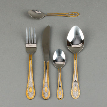 SOLINGEN SBS Toskana Gold Stainless Steel Flatware - 12 Place Settings +