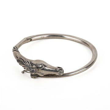 Sterling Silver Horse Hinged Bangle
