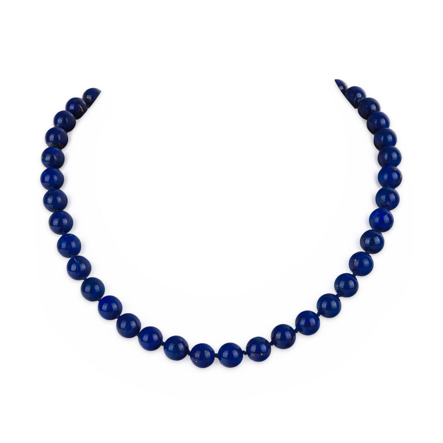 Sterling Silver Lapis Lazuli Bead Necklace
