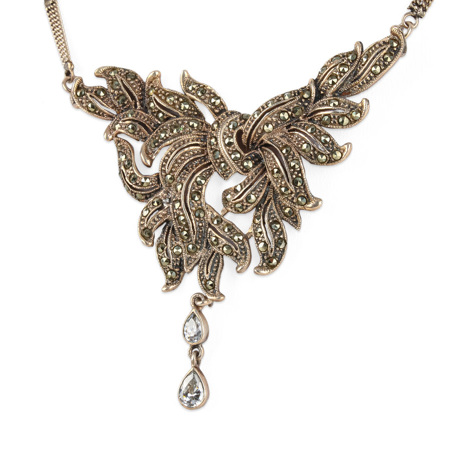 Sterling Silver Marcasite Collarette Necklace