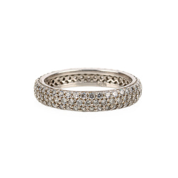 Sterling Silver Pavé Cubic Zirconia Eternity Band