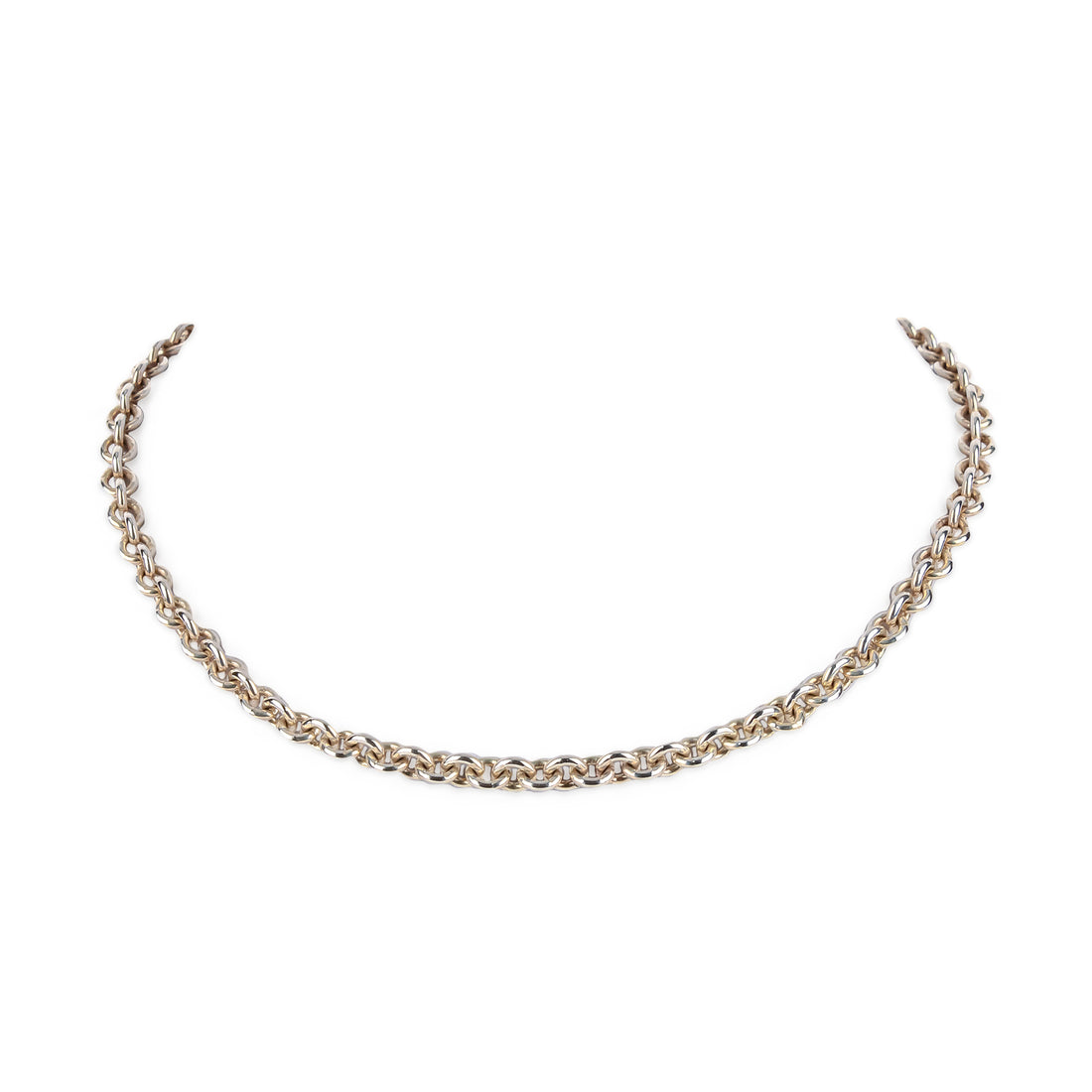 Sterling Silver Round Link Necklace