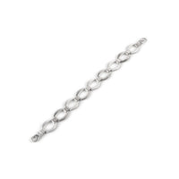 Sterling Silver Satin Polished Oval Link Bracelet